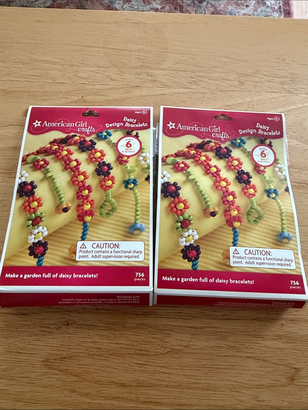 Two (2) American Girl Daisy Design Bracelets Kit - Red and Yellow Packaging